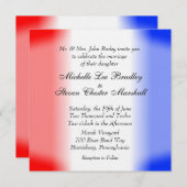 Invitations de mariage rouge blanc et bleu en band (Devant / Derrière)