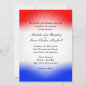 Invitations de mariage rouge blanc et bleu en band (Devant)