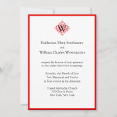 Invitations De Mariage Rouge Blanc Et Noir (Devant)