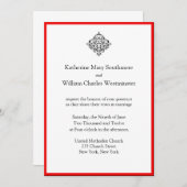 Invitations De Mariage Rouge Et Noir (Devant / Derrière)