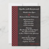 Invitations de mariage rouge et noir (Devant)