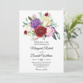 invitations de mariage rouge et violet (Debout devant)