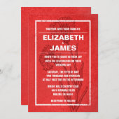 Invitations de mariage rouge Vintage rustique (Devant / Derrière)