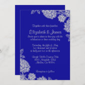 Invitations de mariage royal bleu (Devant / Derrière)