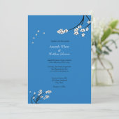 Invitations de mariage Royal Blue Cherry Blossom (Debout devant)