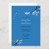 Invitations de mariage Royal Blue Cherry Blossom (Devant / Derrière)