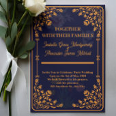 Invitations de mariage Royal Blue et Gold