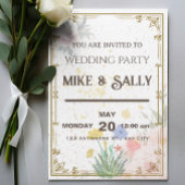 Invitations de mariage royal, fleurs et verdure