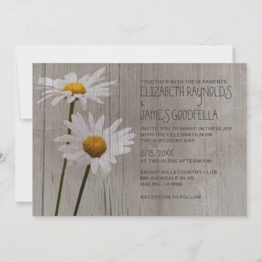 Invitations de mariage rustique (Devant)