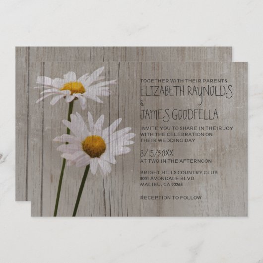 Invitations de mariage rustique (Devant / Derrière)