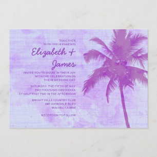 Invitations de mariage rustique à la plage de Palm
