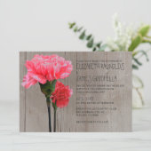 Invitations de mariage rustique à mini-carnation (Debout devant)