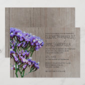 Invitations de mariage rustique au limonium (Devant / Derrière)
