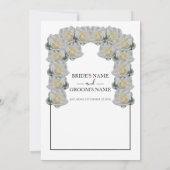 Invitations de mariage rustique blanc Roses (Dos)