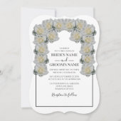 Invitations de mariage rustique blanc Roses (Devant)