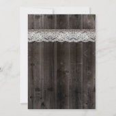 Invitations de mariage rustique Burlap et dentelle (Dos)