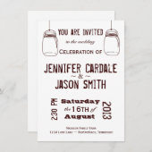 Invitations de mariage rustique Country Mason Jars (Devant / Derrière)