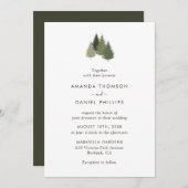 Invitations de mariage rustique dans la forêt d'ar (Devant / Derrière)