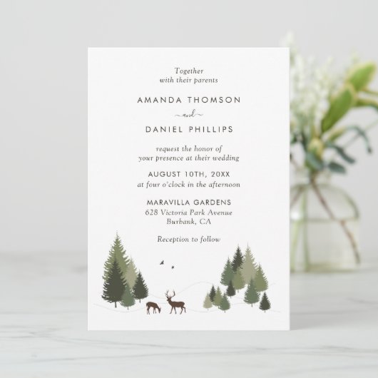 Invitations de mariage rustique dans la forêt de C (Debout devant)