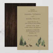 Invitations de mariage rustique dans la forêt de C (Devant / Derrière)