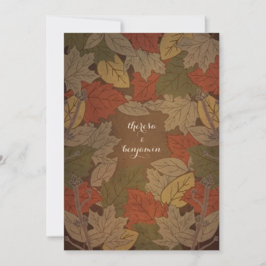Invitations de mariage rustique d'automne (Dos)