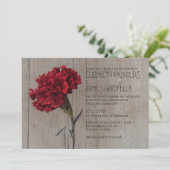 Invitations de mariage rustique de carnation (Debout devant)