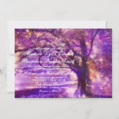 Invitations de mariage rustique de chêne violet (Devant)