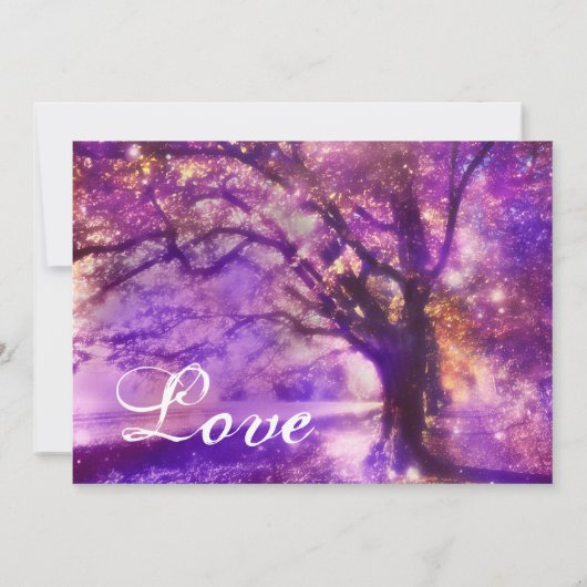 Invitations de mariage rustique de chêne violet (Dos)