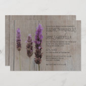 Invitations de mariage rustique de Lavender (Devant / Derrière)