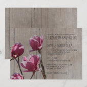 Invitations de mariage rustique de Magnolia (Devant / Derrière)