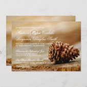 Invitations de mariage rustique de pin cône (Devant / Derrière)