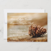 Invitations de mariage rustique de pin cône (Devant)