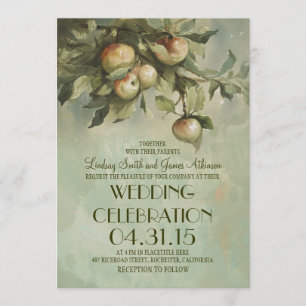 Invitations de mariage rustique de pommier