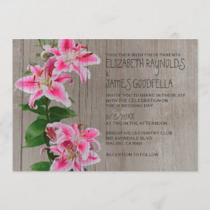 Invitations de mariage rustique de Stargazer Lily