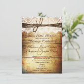 Invitations de mariage rustique en bois (Debout devant)