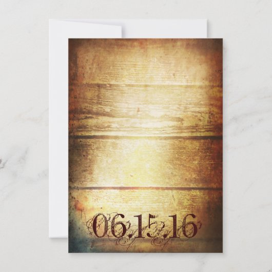 Invitations de mariage rustique en bois (Dos)