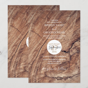 Invitations de mariage rustique en bois