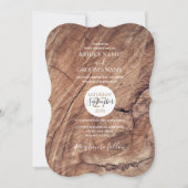 Invitations de mariage rustique en bois (Devant)