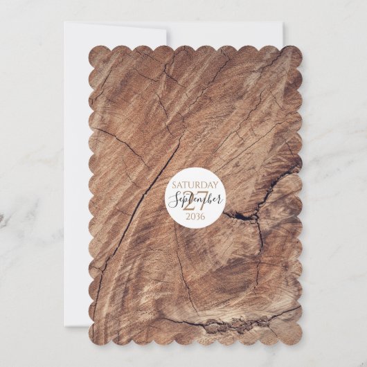 Invitations de mariage rustique en bois (Dos)