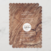 Invitations de mariage rustique en bois (Devant / Derrière)