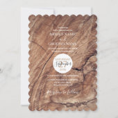 Invitations de mariage rustique en bois (Devant)