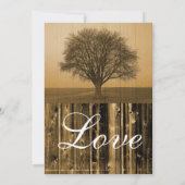 Invitations de mariage rustique en bois de l'arbre (Dos)