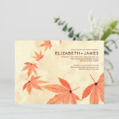 Invitations de mariage Rustique en chute Feuille (Debout devant)