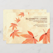 Invitations de mariage Rustique en chute Feuille (Devant / Derrière)