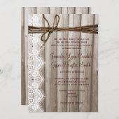 Invitations de mariage rustique en dentelle de boi (Devant / Derrière)