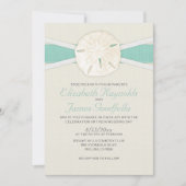 Invitations de mariage rustique en dollars de sabl (Devant)