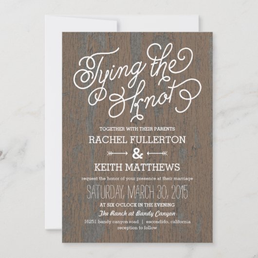 Invitations de mariage rustique en écorce (Devant)