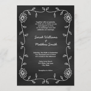 Invitations de mariage rustique en tableau de bord