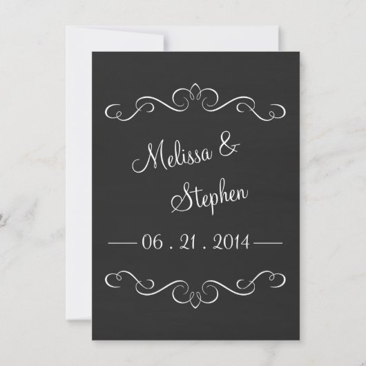 Invitations de mariage rustique en tableau de bord (Dos)