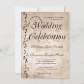 Invitations de mariage rustique et élégantes pour  (Devant)